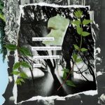 Collage including images of forest, bust, and lines of text reading, "Long ago, there was a time / when I called myself girl, not oil slick / not burning barn, not avalanche / of want.
