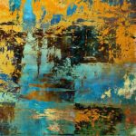 abstract art with orange and blue