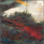 Painting superimposed onto photo of cell tower