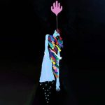 Abstract drawing of vaguely-human shaped figure with hands coming out of it