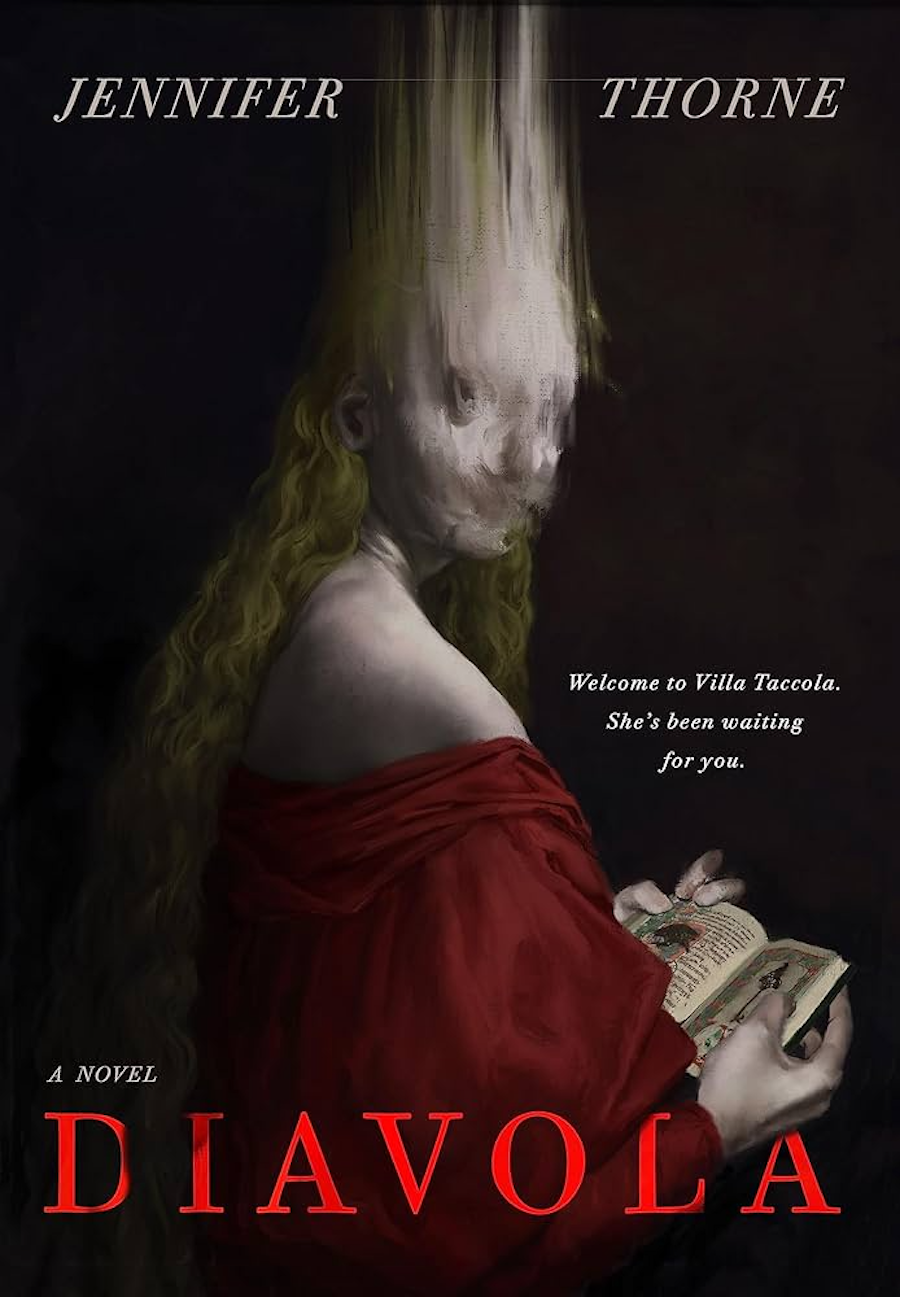 Book cover of Diavola, featuring a blurred Renaissance-style painting of a woman