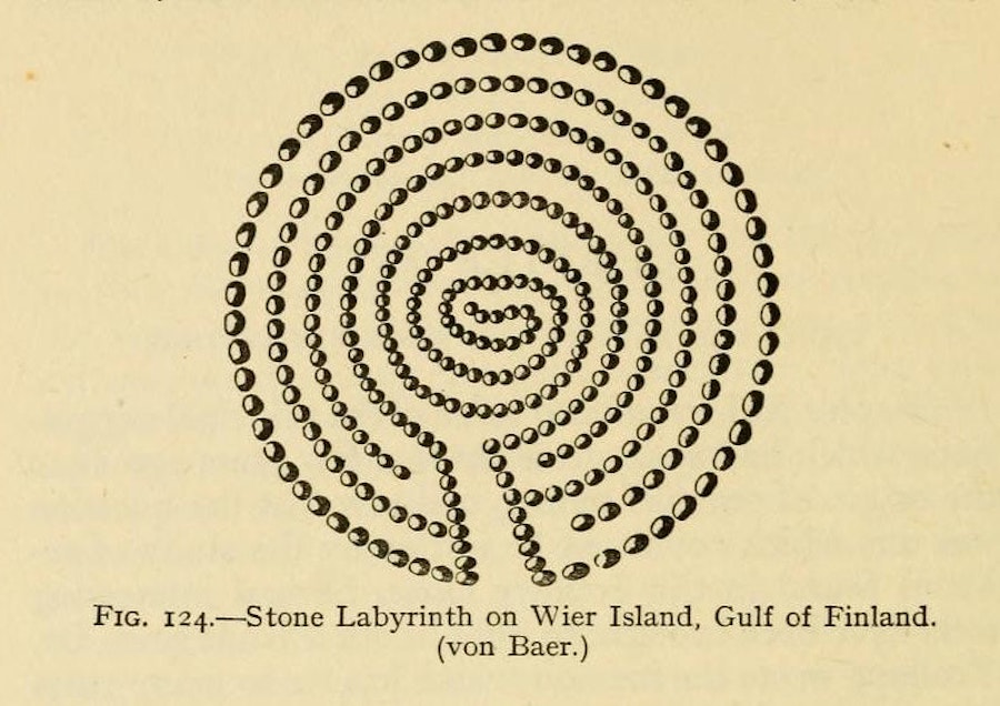 Drawing of a labyrinth.