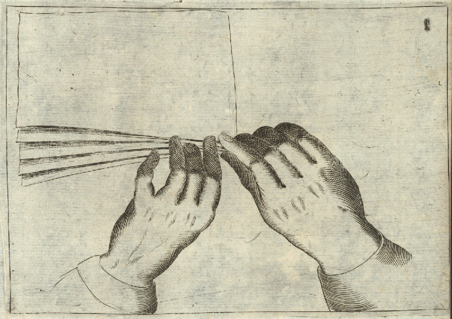 Sketch from a treatise on napkin folding.