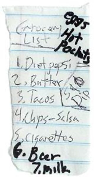 found grocery list