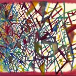 Abstract painting of colors and jagged angles
